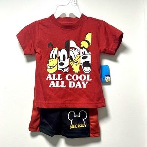 Disney Mickey & Friends Boys 3-Piece Shorts Set Size 12 M All Cool All Day NWT